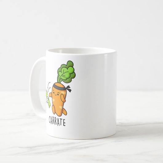 Carrate Funny Carrot Karate Pun Koffiemok (Voorkant links)