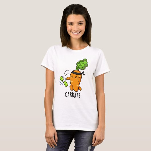 Carrate Funny Carrot Karate Pun T-shirt (Voorkant volledig)