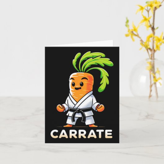 Carrate Funny Karate Wortel Leraar Student Martia Kaart (Gele Bloem)