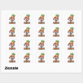 Carrate! Schattigee Karate Carrot Pun Cartoon is p Vierkante Sticker (Vel)