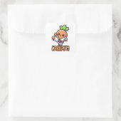Carrate! Schattigee Karate Carrot Pun Cartoon is p Vierkante Sticker (Tas)