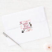 Carré 1er Anniversaire Rodeo Pink Sticker (Enveloppe)