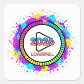 Carré 2026 Loading Play Button Sticker (Devant)