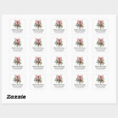 Carré 20 Cute Christmas Bouquet Return Address Sticker (Feuille)