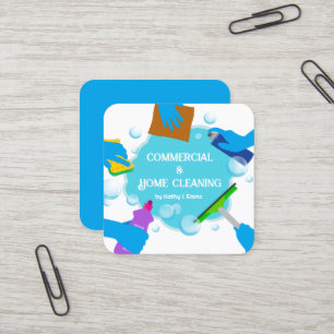 Carré 2 Carte de visite de nettoyage de plusieurs noms
