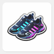 3D Cyberpunk Neon Running Shoes Aesthetic Sticker
