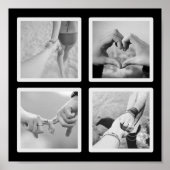 Carré 4 Photo Collage noir et blanc Poster (Devant)