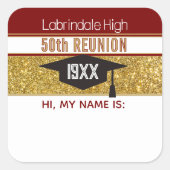 Carré 50th Reunion! Customized Name tag Sticker (Devant)