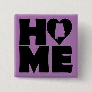Carré 5 Cm Alabama Accueil Heart State Button Badge Pin