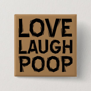 Carré 5 Cm Amour Rire Caca Drôle Bouton Badge Épingle Citatio
