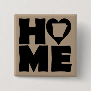 Carré 5 Cm Arkansas Accueil Heart State Button Badge Pin