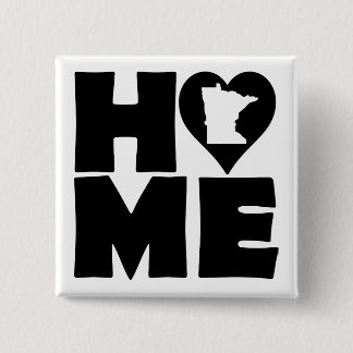 Carré 5 Cm Badge Bouton Épinglette Minnesota Maison Cœur État