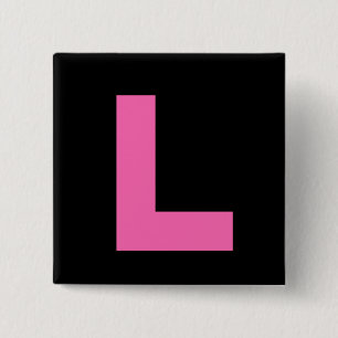 Carré 5 Cm Badge de plaque L de nuit de poules en rose chaud