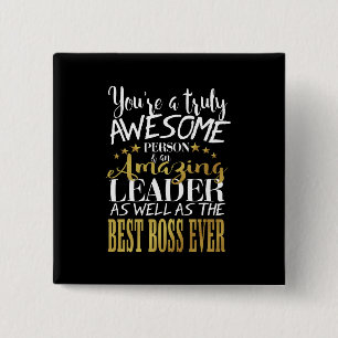 Carré 5 Cm badge du bouton du meilleur boss