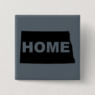 Carré 5 Cm Badge Épingle Bouton Accueil Dakota du Nord loin d