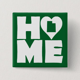Carré 5 Cm Badge Épingle Bouton Accueil Maison Utah