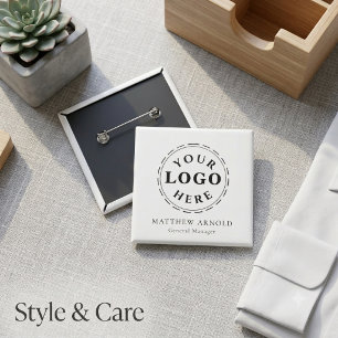 Carré 5 Cm Badge personnalisable avec logo d'entreprise