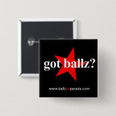 Carré 5 Cm Ballz ? Badge (Devant & derrière)