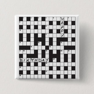 Carré 5 Cm Birthday badge - For crossword lovers