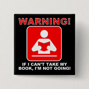 Carré 5 Cm Bookworm Book Lover Funny Button Badge Pin