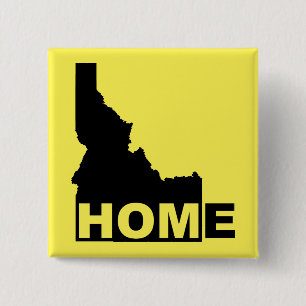 Carré 5 Cm Bouton Badge Épingle de l'Idaho Maison Loin de l'É