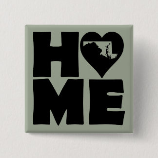 Carré 5 Cm Bouton Badge Épingle du cœur de l'État du Maryland