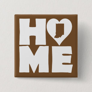 Carré 5 Cm Bouton Badge Épingle du cœur de l'Indiana