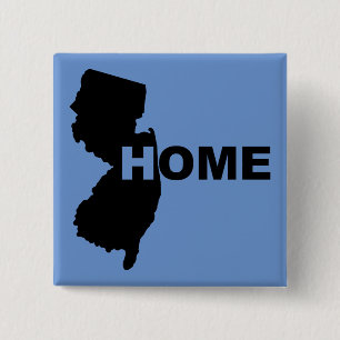 Carré 5 Cm Bouton Badge Épingle du New Jersey, Maison Loin de