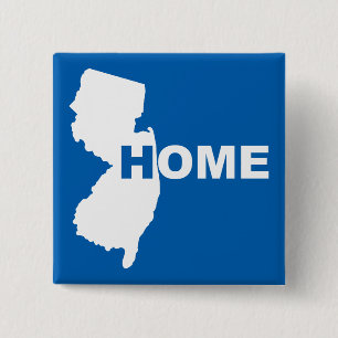 Carré 5 Cm Bouton Badge Épingle du New Jersey, Maison Loin de