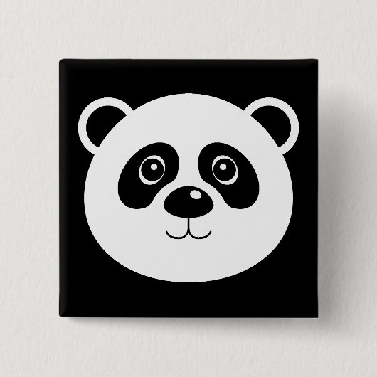 Carré 5 Cm Bouton Badge Épinglette Ours Panda (Devant)