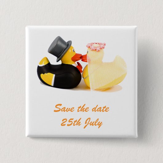 Carré 5 Cm Canards de mariage ... Badge (Devant)