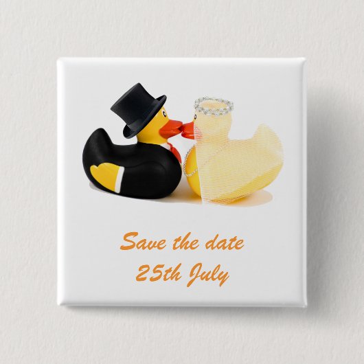 Carré 5 Cm Canards mariages 2 ... Badge (Devant)
