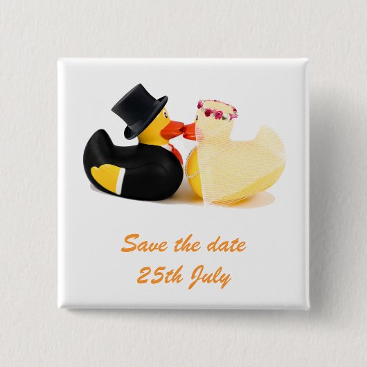 Carré 5 Cm Canards mariages 4 ... Badge (Devant)