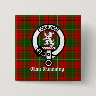 Carré 5 Cm Clan Cumming Crest Badge et Tartan