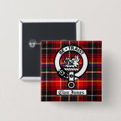 Carré 5 Cm Clan Innes Crest Badge et Tartan (Devant & derrière)