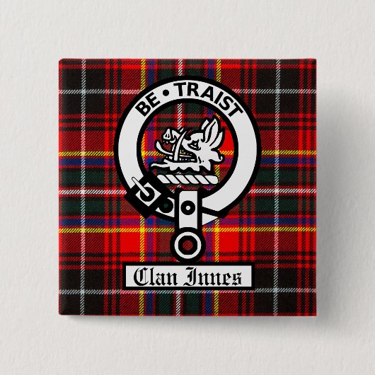 Carré 5 Cm Clan Innes Crest Badge et Tartan (Devant)