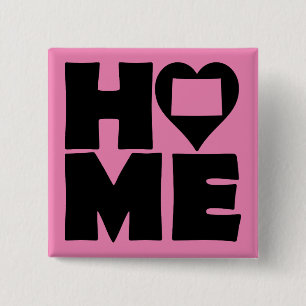 Carré 5 Cm Colorado Accueil Heart State Button Badge Pin