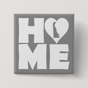 Carré 5 Cm Delaware Home Heart State Button Badge Pin