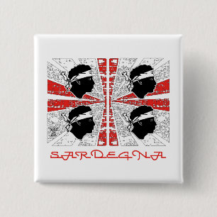 Carré 5 Cm Drapeau de la Sardaigne - Grunge - badge