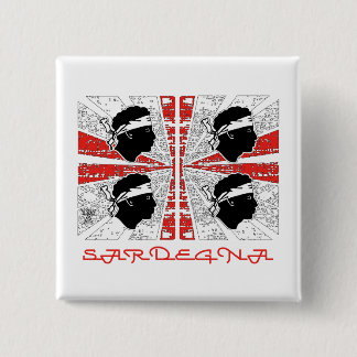 Carré 5 Cm Drapeau de la Sardaigne - Grunge - badge