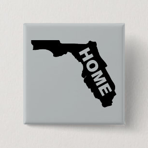 Carré 5 Cm Florida Accueil Bouton Badge Sunshine State