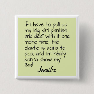 Carré 5 Cm Green Big Girl Panties Mot Dit Nom Badge