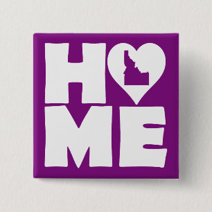 Carré 5 Cm Idaho Home Heart State Button Badge Pin