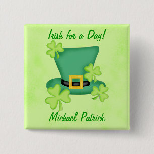 Carré 5 Cm Irlandais pour un jour St. Patrick's Name Badge Pi