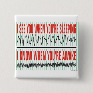 Carré 5 Cm Je te vois quand tu dors... Badge