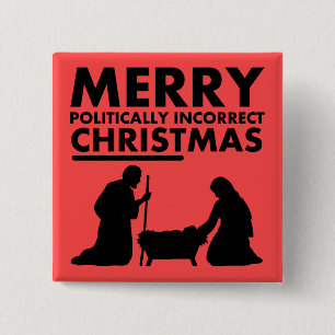 Carré 5 Cm Joyeux Noël politiquement incorrect bouton badge