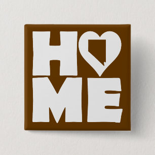 Carré 5 Cm Nevada Home Heart State Button Badge Pin