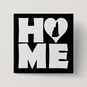Carré 5 Cm New Hampshire Accueil Heart State Bouton Badge Pin