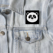 Carré 5 Cm Panda Bear Bouton Badge Pin (En situation)