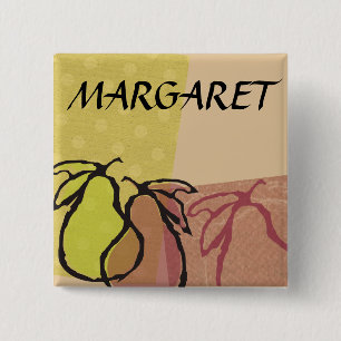 Carré 5 Cm Poires de fruit d'art faisant cuire le badge